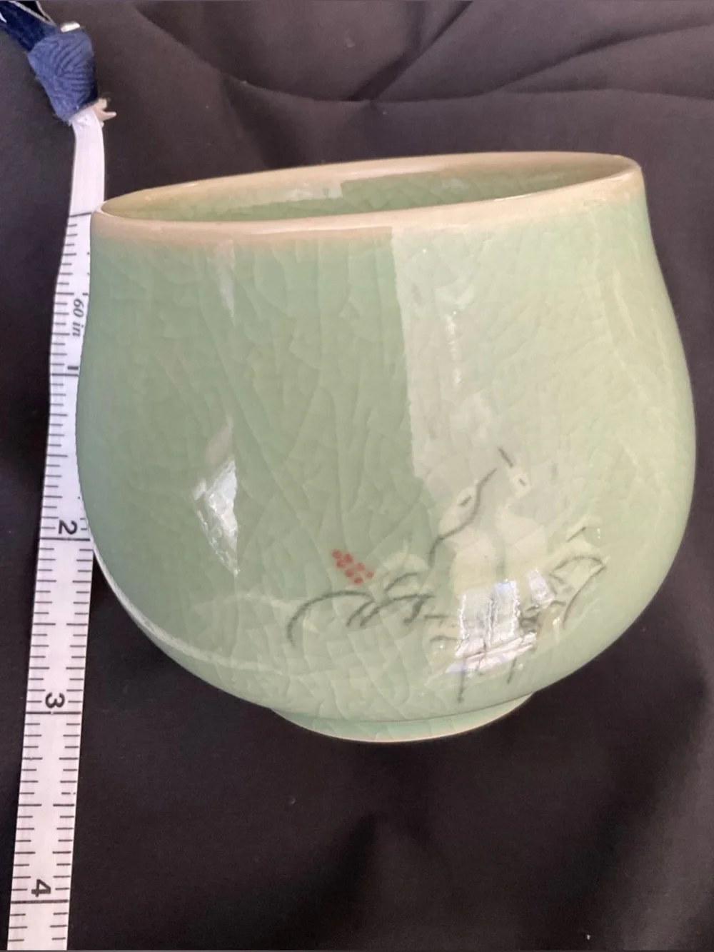 Chinese Celadon Crackle Glaze Tea Cups - Picture 6 of 6